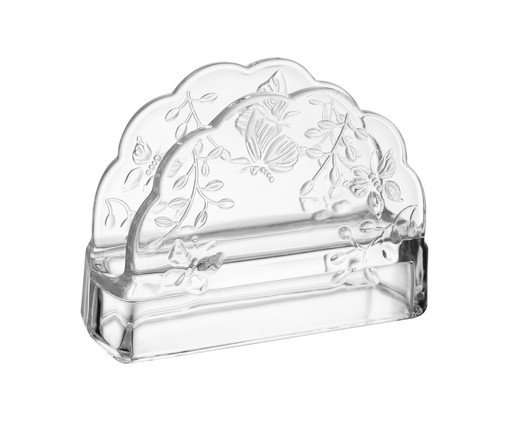 Porta Guardanapos em Cristal Ecológico New Butterfly, Transparente | WestwingNow