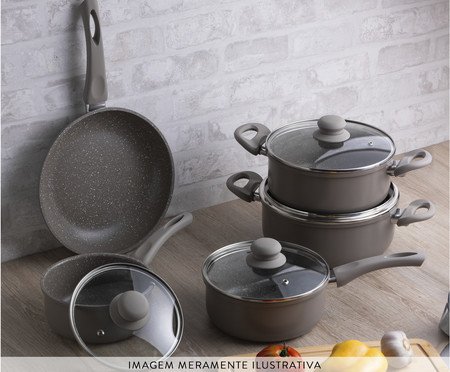 Panela de Indução com Tampa de Vidro Taupe I | Westwing