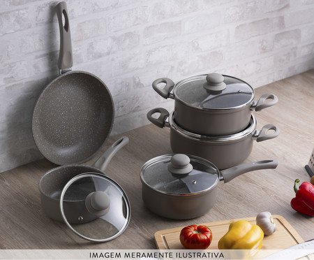 Panela de Indução com Tampa de Vidro Taupe I | Westwing