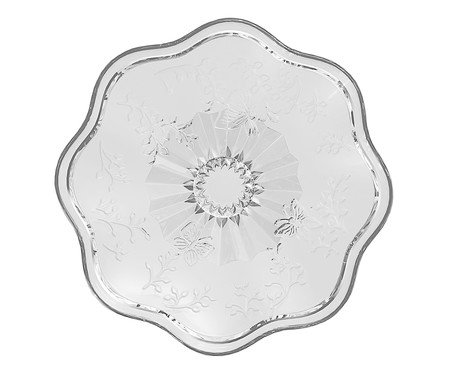 Prato para Bolo com Pé em Cristal Ecológico New Butterfly | Westwing