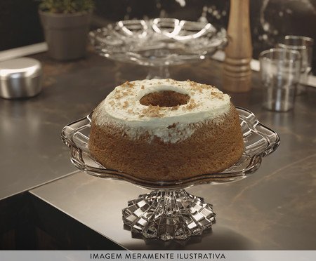 Prato para Bolo com Pé em Cristal Ecológico New Butterfly | Westwing