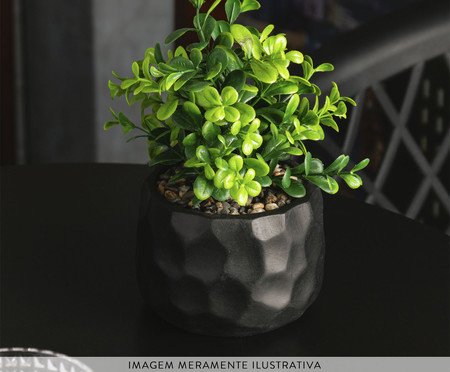 Cachepot com Planta Artificial Prisma Preto | Westwing
