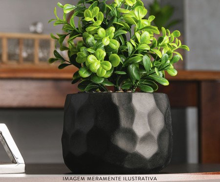 Cachepot com Planta Artificial Prisma Preto | Westwing