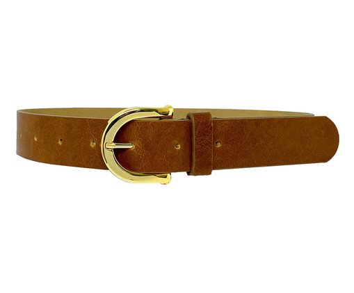 Cinto em Couro Basics Caramelo, Natural | WestwingNow