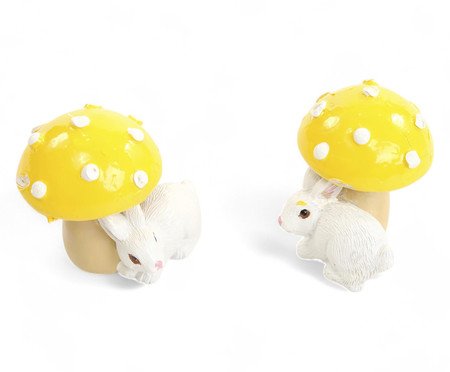 Cogumelo Decorativo com Coelho Amarelo | Westwing