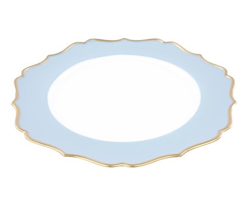 Sousplat Arabesco Friso Ouro Branco e Azul, Azul | WestwingNow