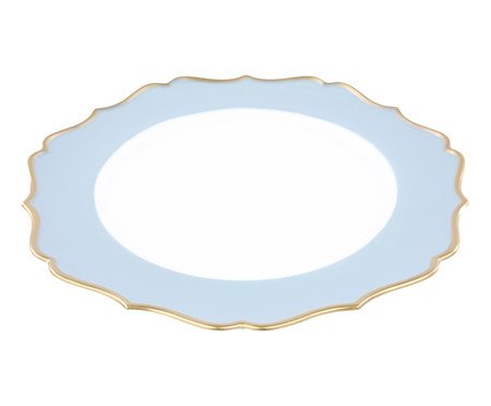 Sousplat Arabesco Friso Ouro Branco e Azul | Westwing