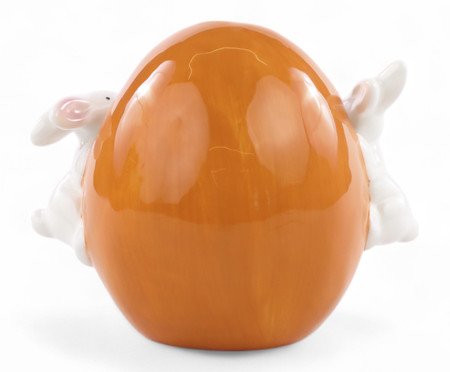 Pote Decorativo com Coelho Laranja e Branco | Westwing