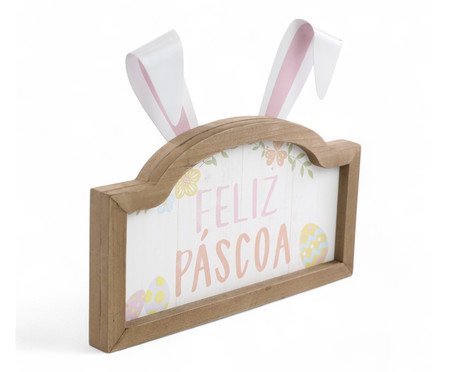 Quadro Decorativo Feliz Pascoa com Orelha | Westwing