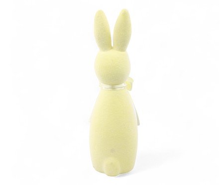 Coelho Decorativo Flocado com Laço Amarelo | Westwing