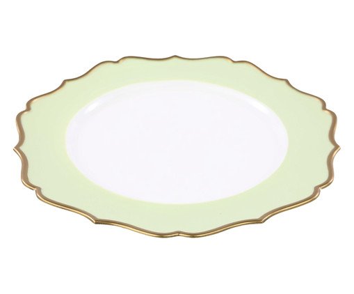 Sousplat Arabesco Friso Ouro Branco e Verde, Verde | WestwingNow