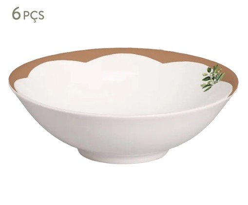 Jogo de Bowls Decorado em Cerâmica Sintonia, Branco | WestwingNow