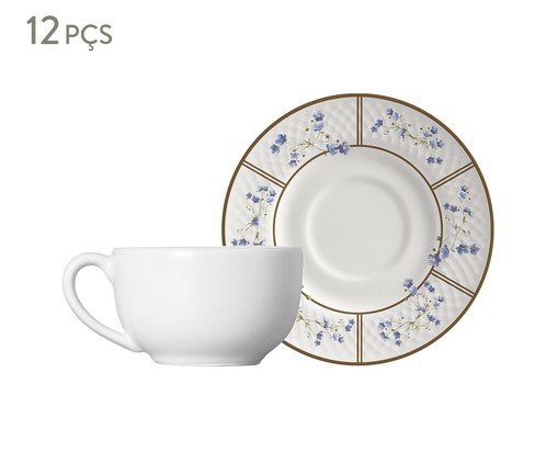 Jogo de Xícaras para Chá com Relevo Heritage, Branco | WestwingNow