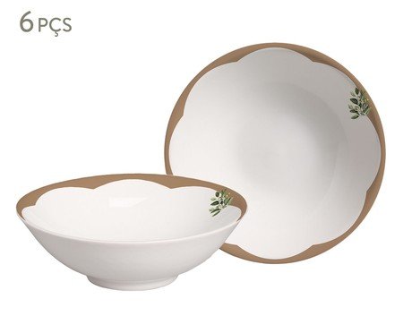 Jogo de Bowls Decorado em Cerâmica Oliveira | Westwing