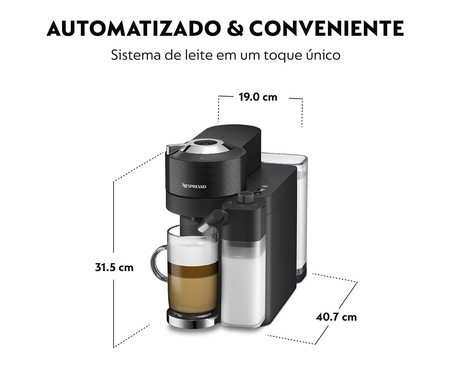 Cafeteira Nespresso Vertuo Lattissimo Preta - 110V | Westwing