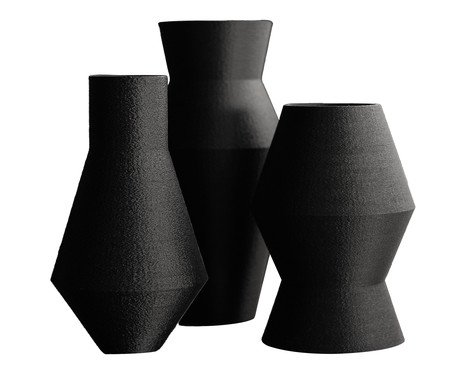 Trio de Vasos Geométricos Preto | Westwing