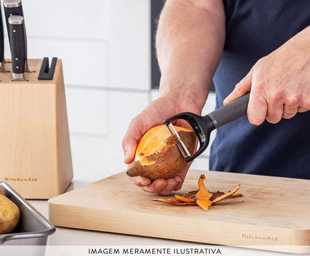 Descascador Peeler de Frutas e Legumes Kitchenaid Cinza | Westwing