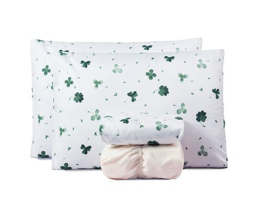 Jogo de Lençol Clássico Jazz Sorte Branco 200 Fios, white | WestwingNow