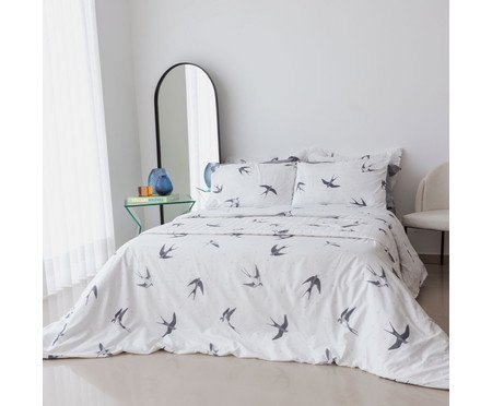 Jogo de Lençol Clássico Jazz Voe Alto Branco | Westwing