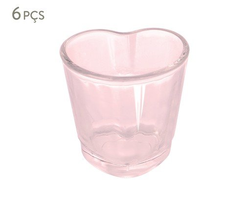 Jogo de Copos para Shot Coração Rosa, Rosa | WestwingNow