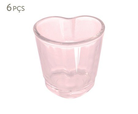 Jogo de Copos para Shot Coração Rosa | Westwing