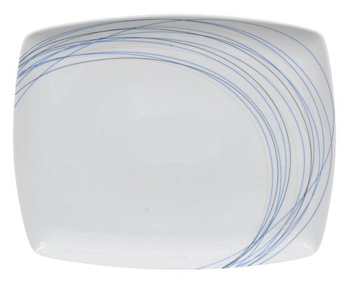 Bandeja em Porcelana Fili Blue, Branco | WestwingNow