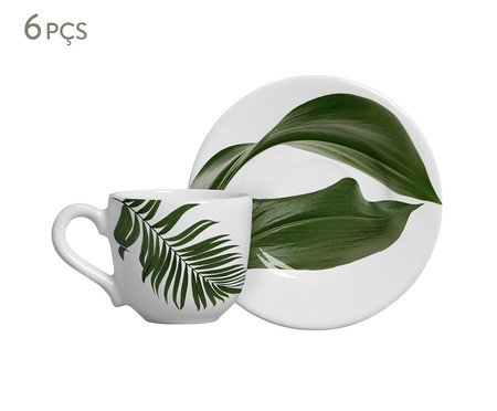 Jogo de Xícaras para Café com Pires Leaves