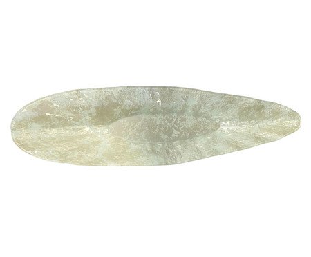 Centro de Mesa Oval Extra Grande Branco com Dourado | Westwing