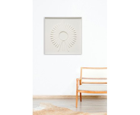 Quadro com Vidro Cocar Branco - 82x82cm | Westwing