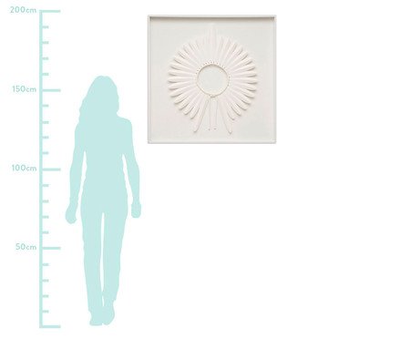 Quadro com Vidro Cocar Branco - 82x82cm | Westwing