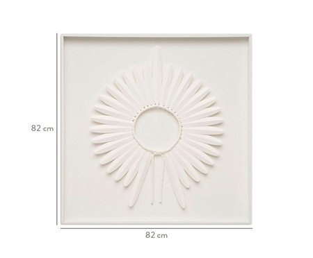 Quadro com Vidro Cocar Branco - 82x82cm | Westwing