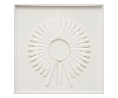 Quadro com Vidro Cocar Branco - 82x82cm | Westwing