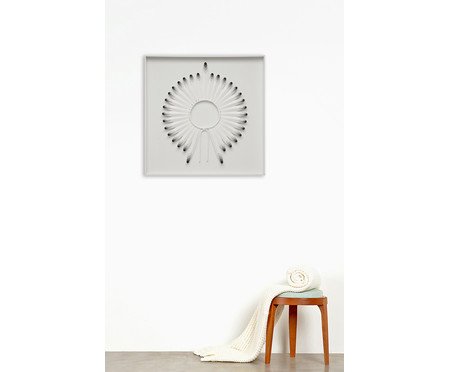 Quadro com Vidro Cocar Preto e Branco - 82x82cm | Westwing