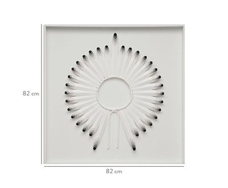 Quadro com Vidro Cocar Preto e Branco - 82x82cm | Westwing