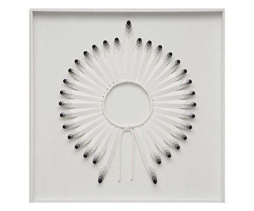 Quadro com Vidro Cocar Preto e Branco - 82x82cm, Multicolorido | WestwingNow