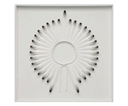 Quadro com Vidro Cocar Preto e Branco - 82x82cm | Westwing