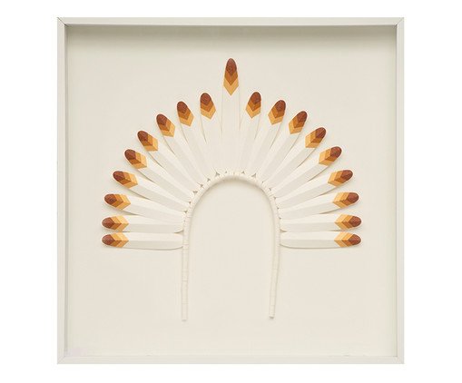 Quadro com Vidro Cocar Colorido, Multicolorido | WestwingNow