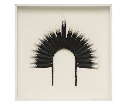 Quadro com Vidro Cocar Preto, Multicolorido | WestwingNow