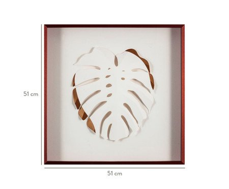 Quadro com Vidro Folha Branco e Dourado | Westwing