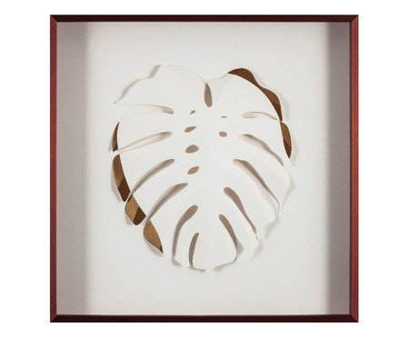 Quadro com Vidro Folha Branco e Dourado | Westwing