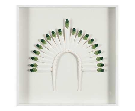 Quadro com Vidro Cocar Verde e Branco | Westwing