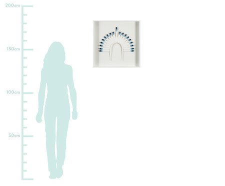 Quadro com Vidro Cocar Azul e Branco - 51x51cm | Westwing