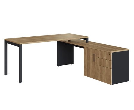 Conjunto Mesa Escritório e Balcão - Preto