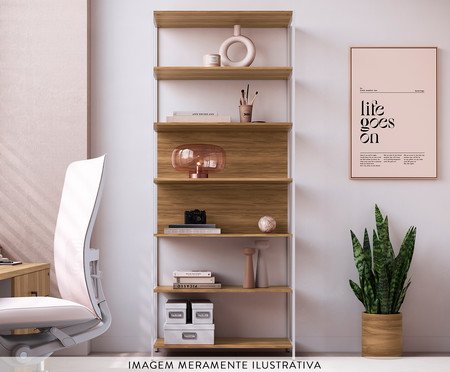 Estante Concept Home Office Nogal - Branco | Westwing