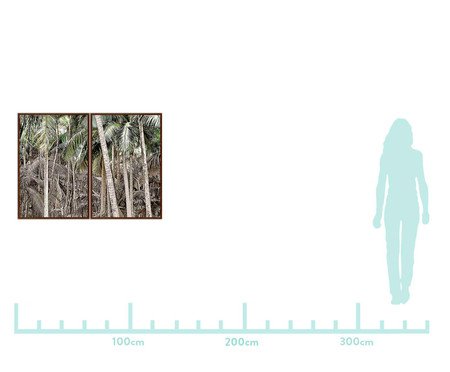 Jogo de Quadros com Vidro Palmeiras Sienna - 123x83cm | Westwing