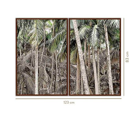 Jogo de Quadros com Vidro Palmeiras Sienna - 123x83cm | Westwing