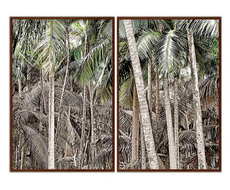 Jogo de Quadros com Vidro Palmeiras Sienna - 123x83cm | Westwing