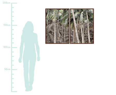 Jogo de Quadros com Vidro Palmeiras Sienna - 123x83cm | Westwing