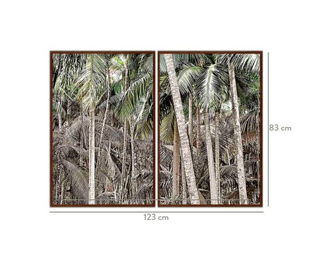 Jogo de Quadros com Vidro Palmeiras Sienna - 123x83cm | Westwing