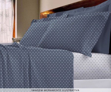 Jogo de Lençol Fios Prime  Poa Indigo | Westwing